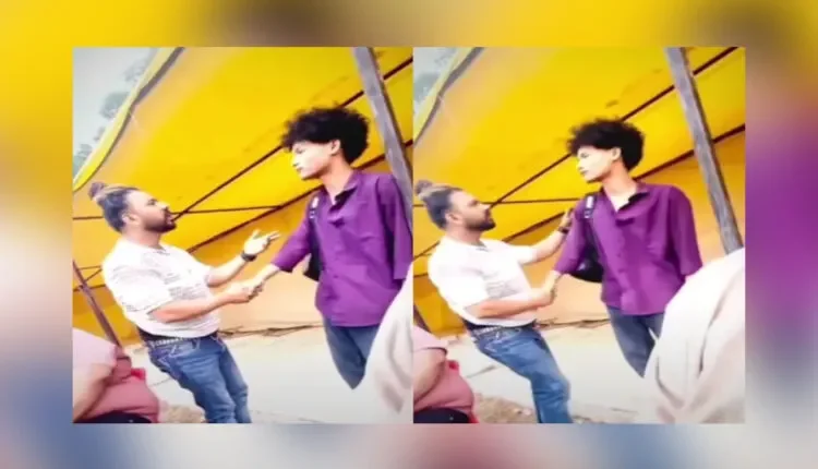 A still from the viral video of the alleged harassment of a Tripura youth in Delhi